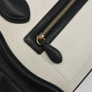 CELINE Luggage Micro Shopper Hand Bag Leather White Gold Tone Auth 196440A-16