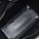 CELINE Luggage Micro Shopper Hand Bag Leather White Gold Tone Auth 196440A-18