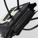 CELINE Luggage Micro Shopper Hand Bag Leather White Gold Tone Auth 196440A-6