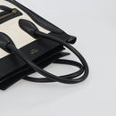 CELINE Luggage Micro Shopper Hand Bag Leather White Gold Tone Auth 196440A-7