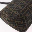 FENDI Zucca Canvas Mamma Baguette Shoulder Bag Brown Black Auth 196441V-16