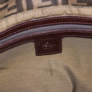 FENDI Zucca Canvas Mamma Baguette Shoulder Bag Brown Black Auth 196441V-18