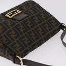 FENDI Zucca Canvas Mamma Baguette Shoulder Bag Brown Black Auth 196441V-6