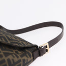 FENDI Zucca Canvas Mamma Baguette Shoulder Bag Brown Black Auth 196441V-8