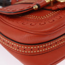 GUCCI Bamboo Snuffle Bit Tassel Shoulder Bag Leather Orange 263956 Auth 196442A-10