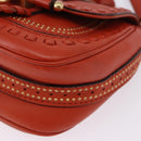 GUCCI Bamboo Snuffle Bit Tassel Shoulder Bag Leather Orange 263956 Auth 196442A-11
