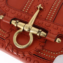 GUCCI Bamboo Snuffle Bit Tassel Shoulder Bag Leather Orange 263956 Auth 196442A-15