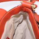 GUCCI Bamboo Snuffle Bit Tassel Shoulder Bag Leather Orange 263956 Auth 196442A-19