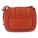 GUCCI Bamboo Snuffle Bit Tassel Shoulder Bag Leather Orange 263956 Auth 196442A-3