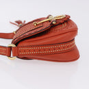 GUCCI Bamboo Snuffle Bit Tassel Shoulder Bag Leather Orange 263956 Auth 196442A-5