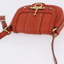 GUCCI Bamboo Snuffle Bit Tassel Shoulder Bag Leather Orange 263956 Auth 196442A-6