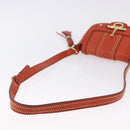 GUCCI Bamboo Snuffle Bit Tassel Shoulder Bag Leather Orange 263956 Auth 196442A-7