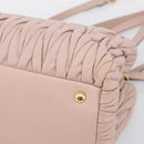 Miu Miu Matelasse Tote Bag Leather 2way Pink Gold Tone Auth 196443M-10