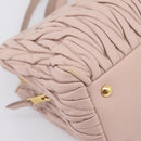 Miu Miu Matelasse Tote Bag Leather 2way Pink Gold Tone Auth 196443M-15