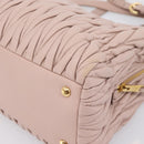 Miu Miu Matelasse Tote Bag Leather 2way Pink Gold Tone Auth 196443M-16