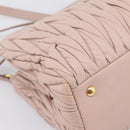 Miu Miu Matelasse Tote Bag Leather 2way Pink Gold Tone Auth 196443M-17