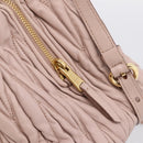 Miu Miu Matelasse Tote Bag Leather 2way Pink Gold Tone Auth 196443M-18