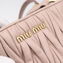 Miu Miu Matelasse Tote Bag Leather 2way Pink Gold Tone Auth 196443M-19