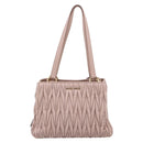 Miu Miu Matelasse Tote Bag Leather 2way Pink Gold Tone Auth 196443M-13