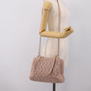 Miu Miu Matelasse Tote Bag Leather 2way Pink Gold Tone Auth 196443M-29