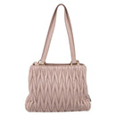 Miu Miu Matelasse Tote Bag Leather 2way Pink Gold Tone Auth 196443M-2