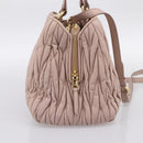 Miu Miu Matelasse Tote Bag Leather 2way Pink Gold Tone Auth 196443M-3