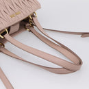 Miu Miu Matelasse Tote Bag Leather 2way Pink Gold Tone Auth 196443M-7
