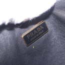PRADA Chain Triangle Shoulder Bag Canvas Green Gold Auth 196445M-19