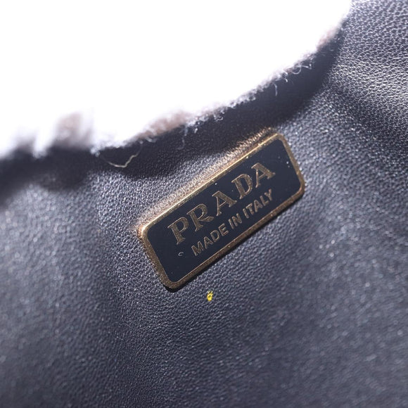 PRADA Chain Triangle Shoulder Bag Canvas Green Gold Auth 196445M
