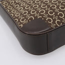 CELINE C Macadam Canvas Hand Bag Brown Gold Auth 196447A-14