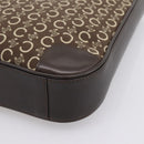 CELINE C Macadam Canvas Hand Bag Brown Gold Auth 196447A-15