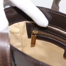 CELINE C Macadam Canvas Hand Bag Brown Gold Auth 196447A-20