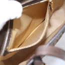 CELINE C Macadam Canvas Hand Bag Brown Gold Auth 196447A-11