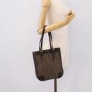CELINE C Macadam Canvas Hand Bag Brown Gold Auth 196447A-21