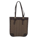 CELINE C Macadam Canvas Hand Bag Brown Gold Auth 196447A-2