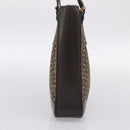 CELINE C Macadam Canvas Hand Bag Brown Gold Auth 196447A-3