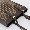 CELINE C Macadam Canvas Hand Bag Brown Gold Auth 196447A-6