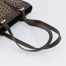 CELINE C Macadam Canvas Hand Bag Brown Gold Auth 196447A-7