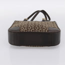 CELINE C Macadam Canvas Hand Bag Brown Gold Auth 196447A-5