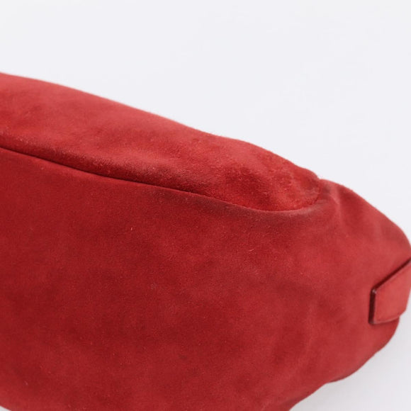 Miu Miu Shoulder Bag Suede Red Gold Auth 196448V