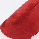Miu Miu Shoulder Bag Suede Red Gold Auth 196448V-13