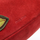 Miu Miu Shoulder Bag Suede Red Gold Auth 196448V-14