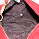 Miu Miu Shoulder Bag Suede Red Gold Auth 196448V-18