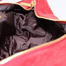 Miu Miu Shoulder Bag Suede Red Gold Auth 196448V-19