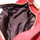 Miu Miu Shoulder Bag Suede Red Gold Auth 196448V-20