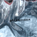 BALENCIAGA Chips Bag Clutch Bag Coated Canvas Red Silver Auth 196449SAM-17