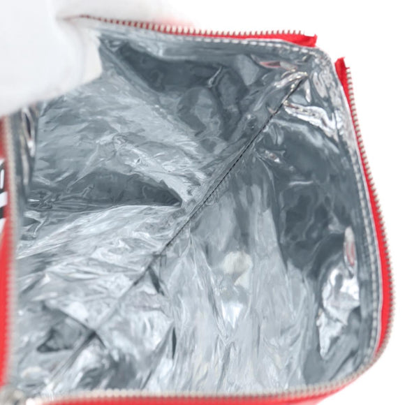 BALENCIAGA Chips Bag Clutch Bag Coated Canvas Red Silver Auth 196449SAM
