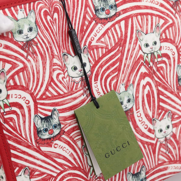 GUCCI x Higuchi Yuuko Hand Bag PVC 2way Red 630542 Auth 196451M