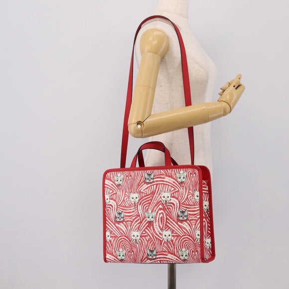 GUCCI x Higuchi Yuuko Hand Bag PVC 2way Red 630542 Auth 196451M