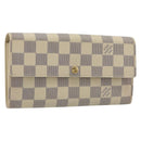 LOUIS VUITTON Damier Azur Portefeuille Sarah Long Wallet N61735 LV Auth 196461V-1